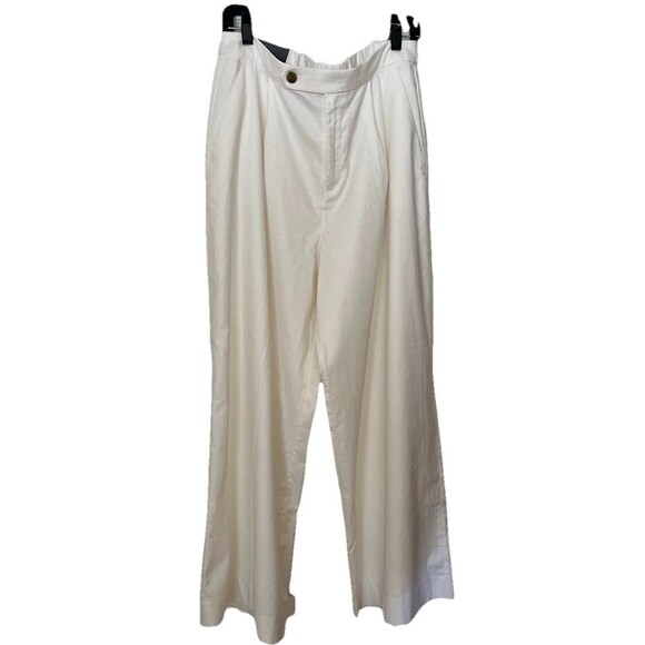 Banana Republic Wide Leg Pants 12 High Rise Relaxed Fit Pleated Linen Blend NWT - Picture 1 of 14